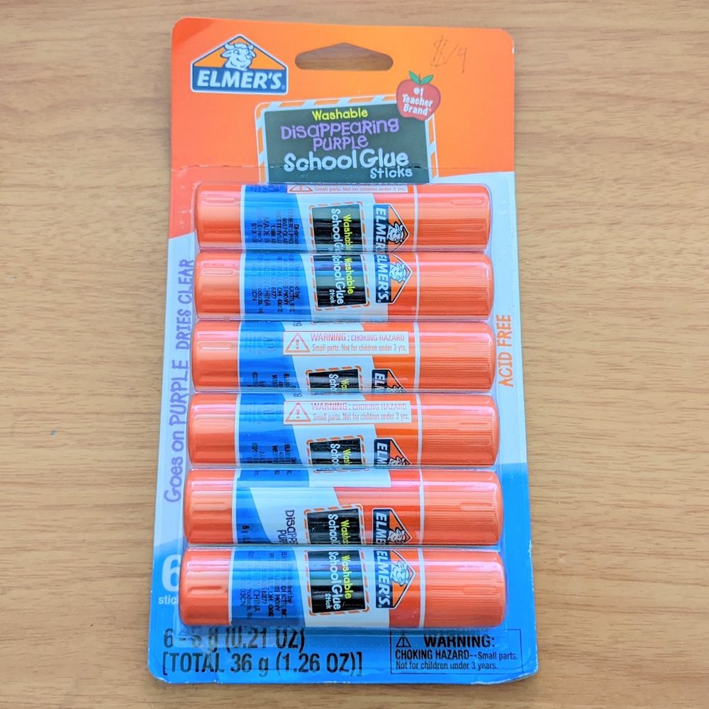 Elmer's Washable Dissappearing Purple School Glue Sticks (6 Pack)💥PRICE DROP💥